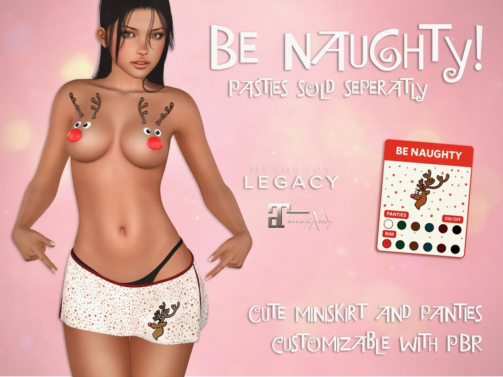 Be Naughty Christmas Skirt